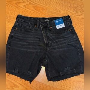 Old Navy Black High-Rise Denim Shorts